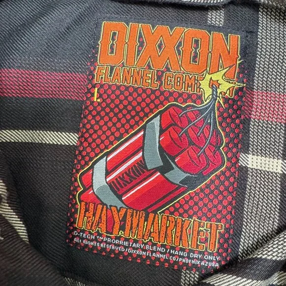 Dixxon Hay Market Flannel Shirt Men's Large L Long Sleeve Button Up  Plaid - Picture 2 of 7